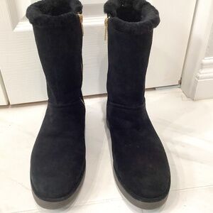 UGG - black suede - half calf boots